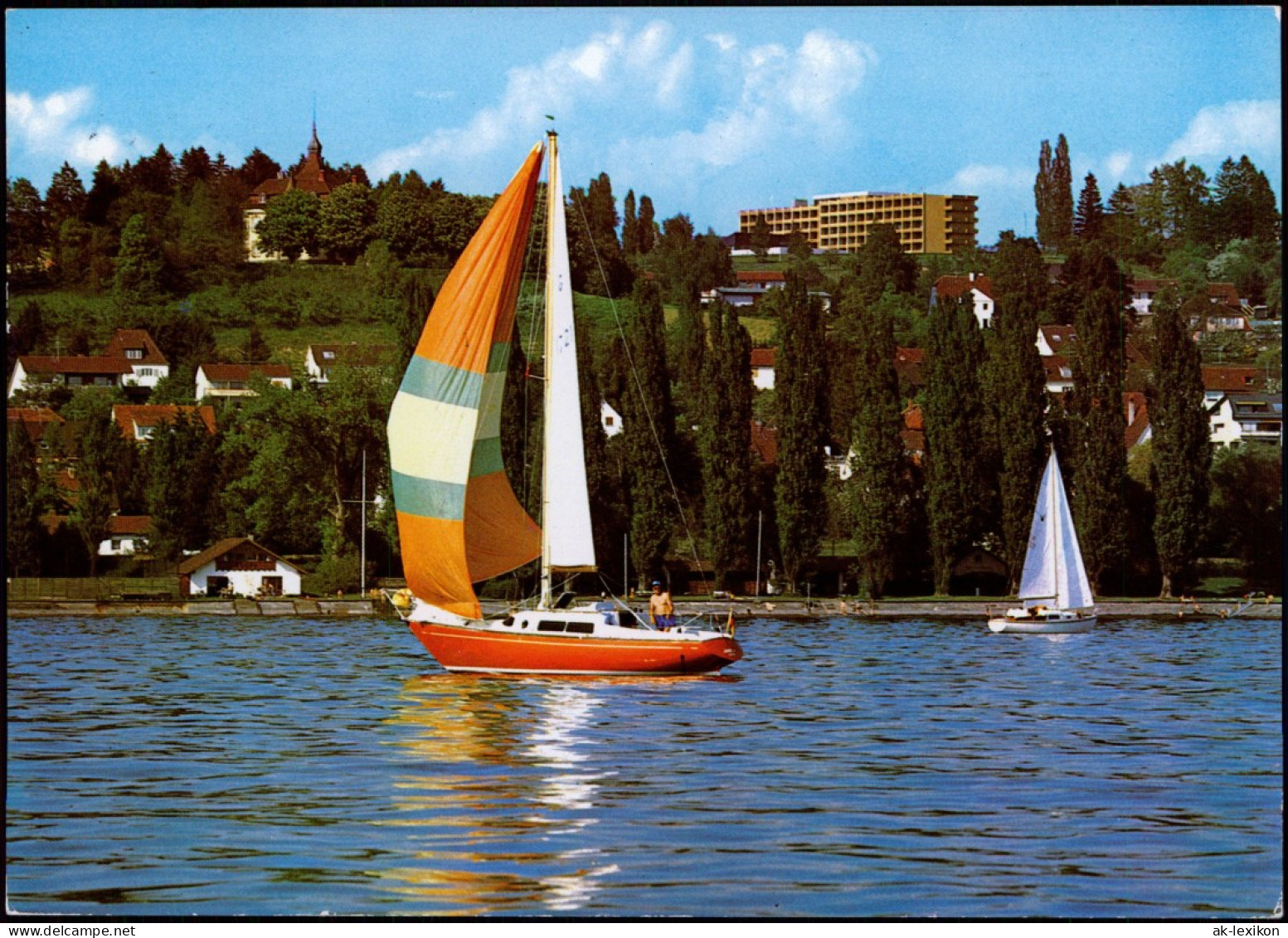 Ansichtskarte Überlingen BIRKLE-KLINIK ÜBERLINGEN, Segelyacht 1986 - Überlingen