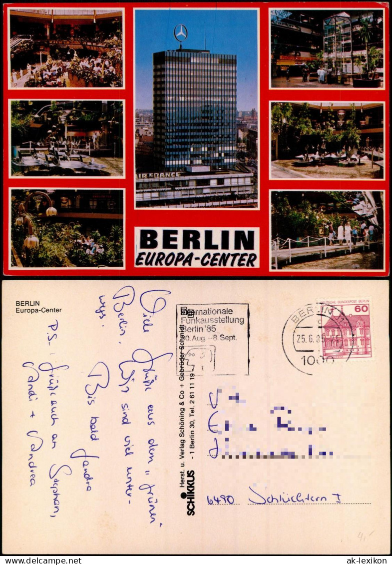 Ansichtskarte Charlottenburg-Berlin Europa-Center Mit INNENANSICHTEN 1985 - Charlottenburg