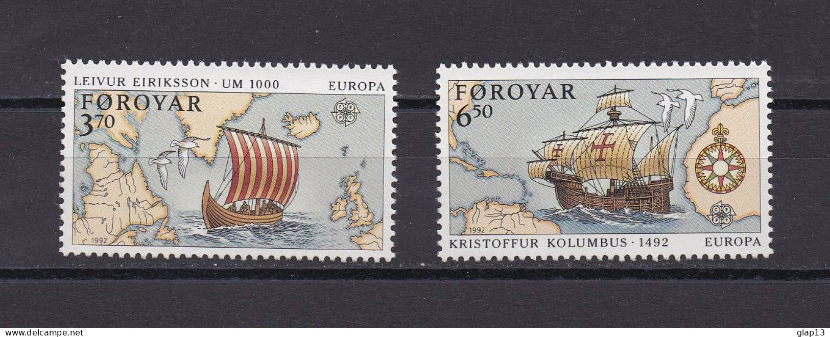 FEROE 1992 TIMBRE N°225/26 NEUF** EUROPA - Faroe Islands