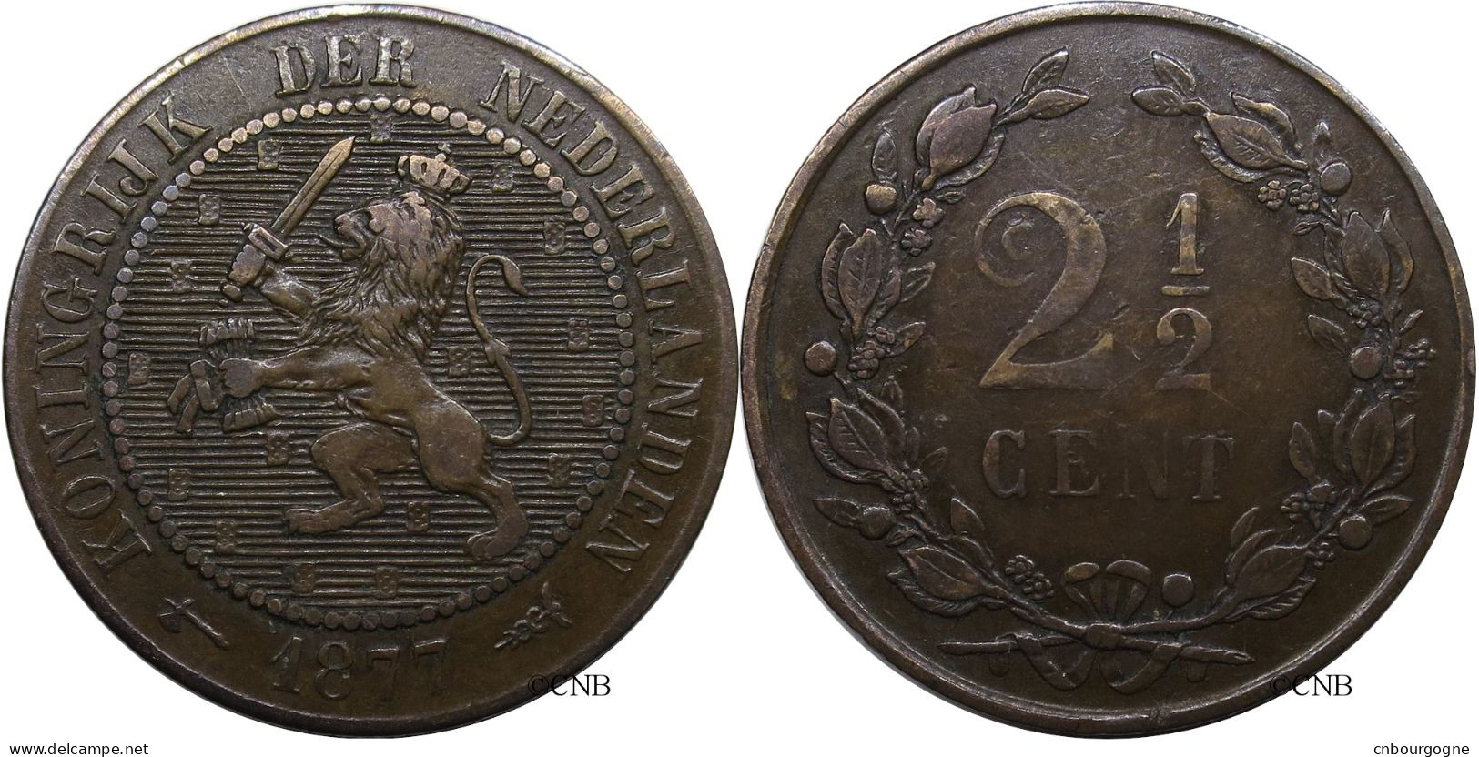 Pays-Bas - Royaume - Guillaume III - 2 1/2 Cents 1877 - TTB/XF40 - Mon3538 - 1849-1890 : Willem III