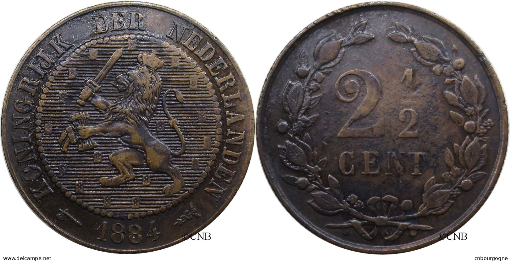 Pays-Bas - Royaume - Guillaume III - 2 1/2 Cents 1884 - TTB/XF45 - Mon4047 - 1849-1890: Willem III.