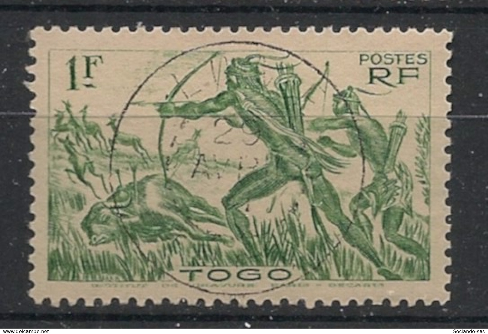 TOGO - 1941 - N°YT. 197 - Chasse à L'arc 1f - Oblitéré / Used - Used Stamps