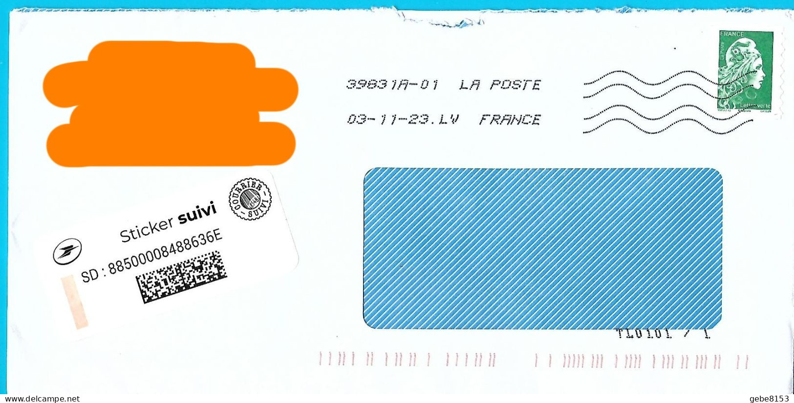 Marianne L'engagée Lettre Verte Autocollant Philaposte Sans @ Toshiba 39831A-01 Sticker Suivi Marque De Tri - 2018-2023 Marianne L'Engagée