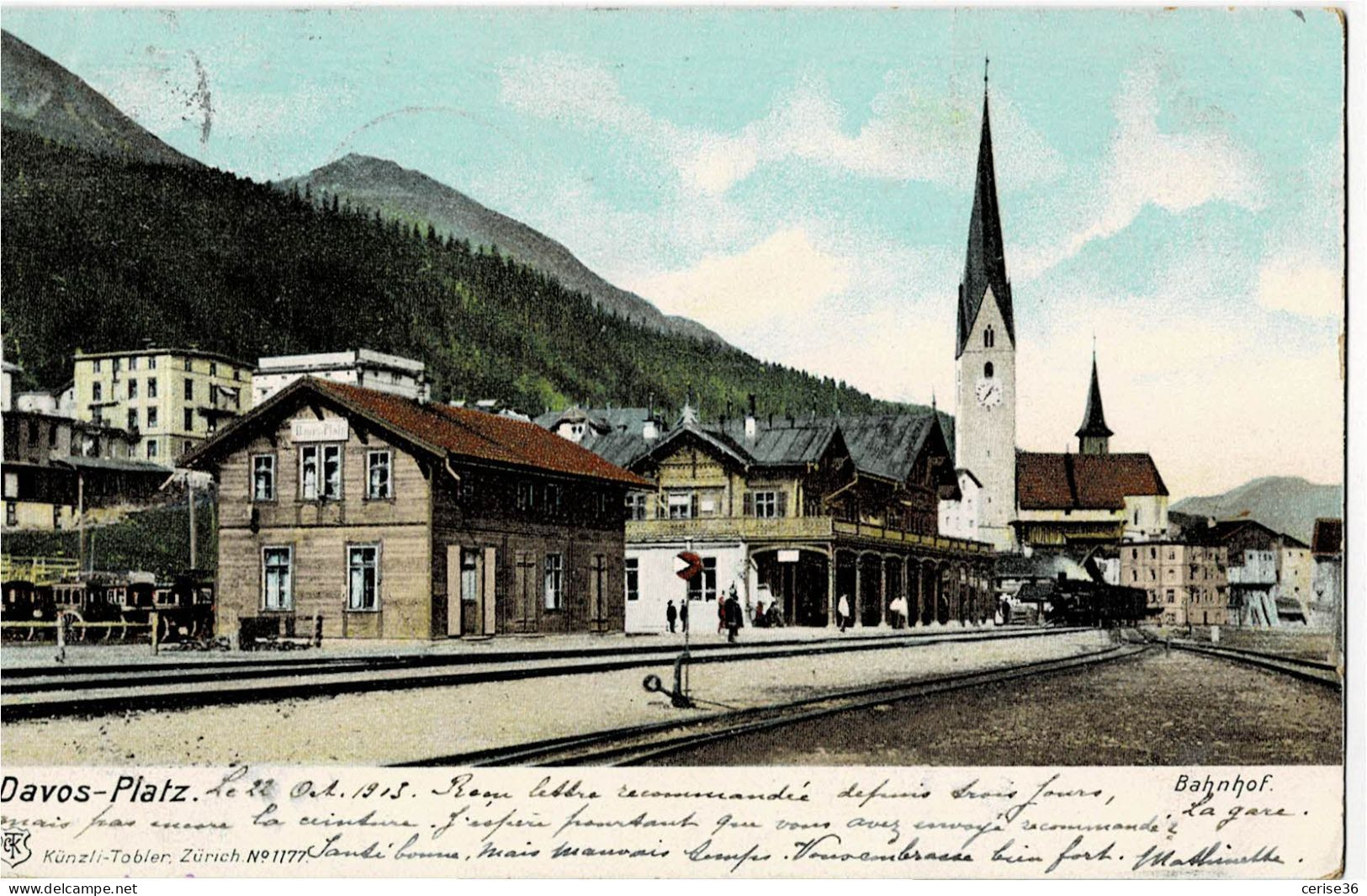 Davos-Platz Bahnhof Circulée En 1903 - Davos