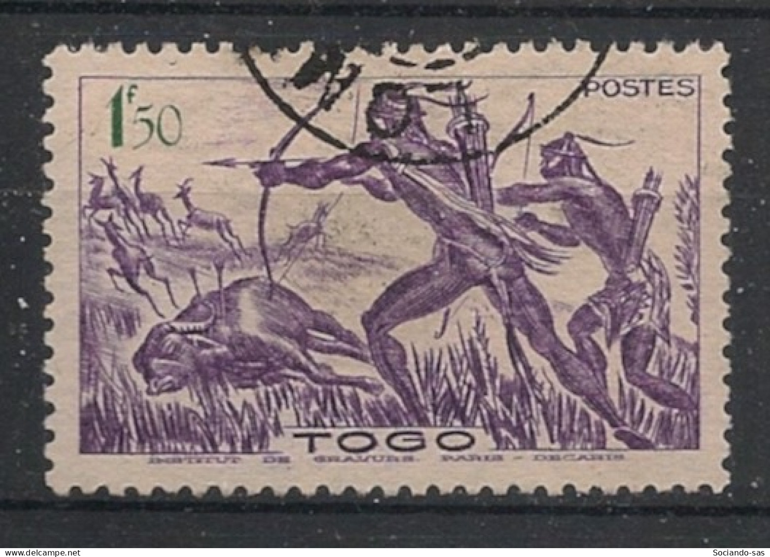 TOGO - 1942-44 - N°YT. 221 - Chasse à L'arc 1f50 - Oblitéré / Used - Gebruikt