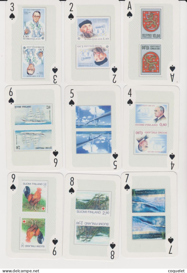 FINLANDE jeu  NEUF complet 54 cartes toutes avec timbres de FINLANDE 2 JOKERS  émis par poste finlandaise