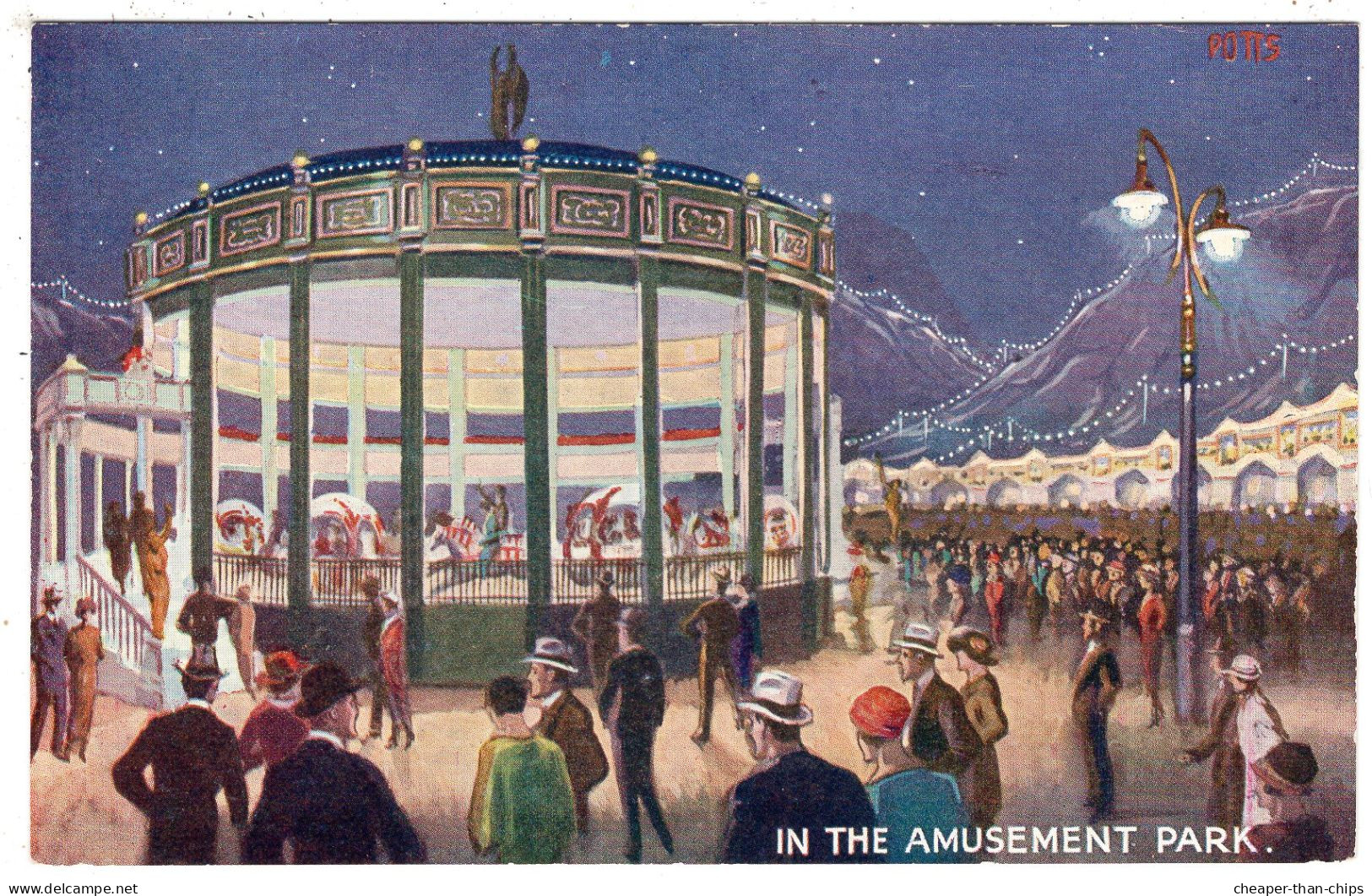 BRITISH EMPIRE EXHIBITION 1924 - In The Amusement Park - Artist Potts - Fleetway 41 - Expositions