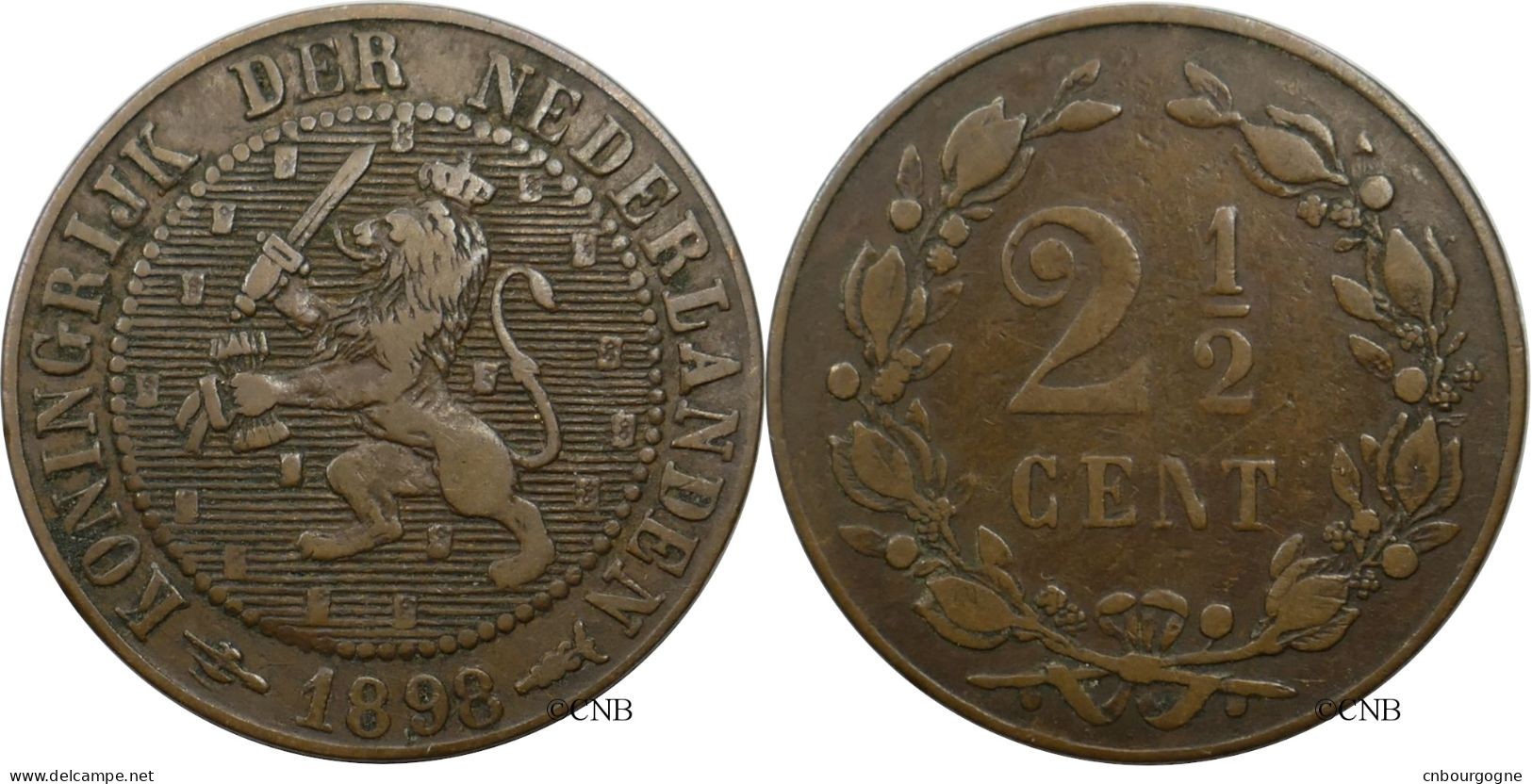 Pays-Bas - Royaume - Wilhemina - 2 1/2 Cents 1898 - TB+/VF35 - Mon5676 - 2.5 Centavos