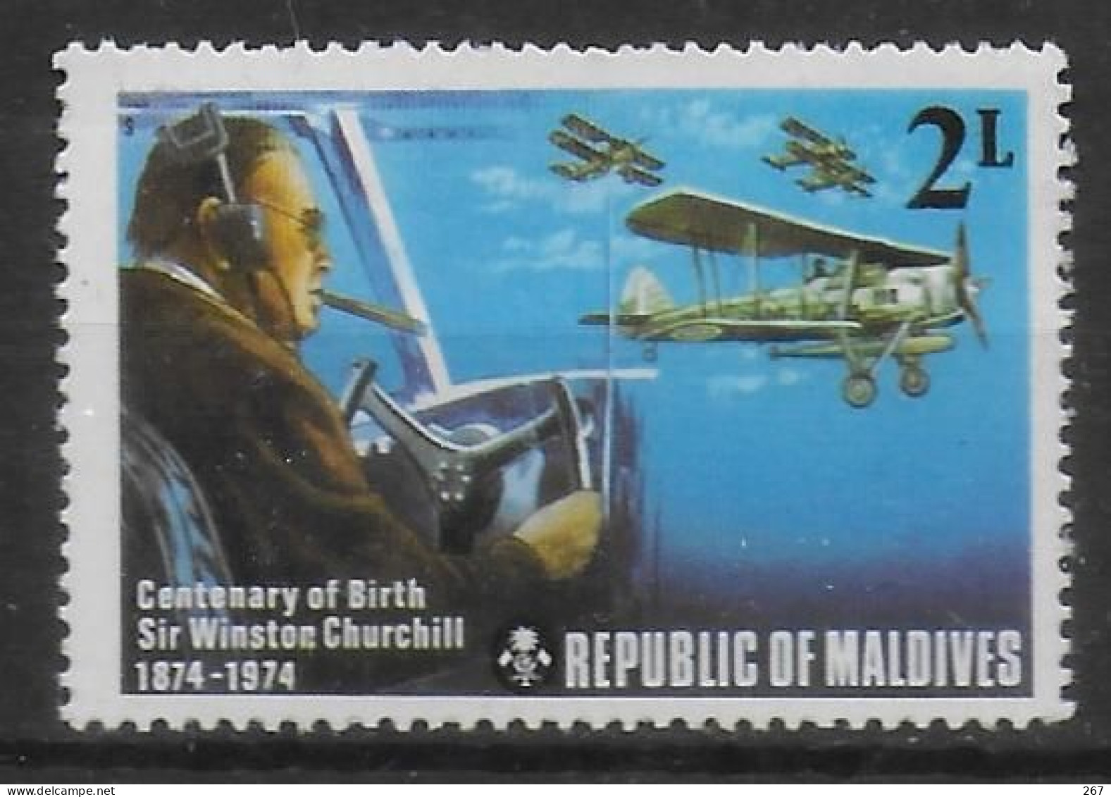 MALDIVES  N° 504  * *  Churchill Avions - Sir Winston Churchill