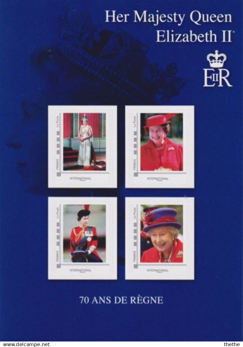 FRANCE - La Reine Elisabeth II, 4 Timbres TVP International, Her Majesty Queen Elizabeth II - Collectors