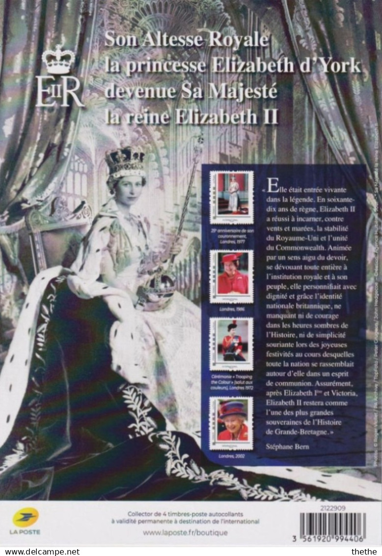 FRANCE - La Reine Elisabeth II, 4 Timbres TVP International, Her Majesty Queen Elizabeth II - Collectors