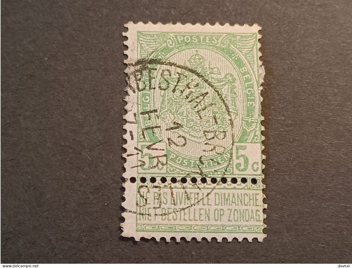 N 56  Afst./Obl.  Ambulant " HERBESTAL - BRUXELLES " - 1893-1907 Wappen
