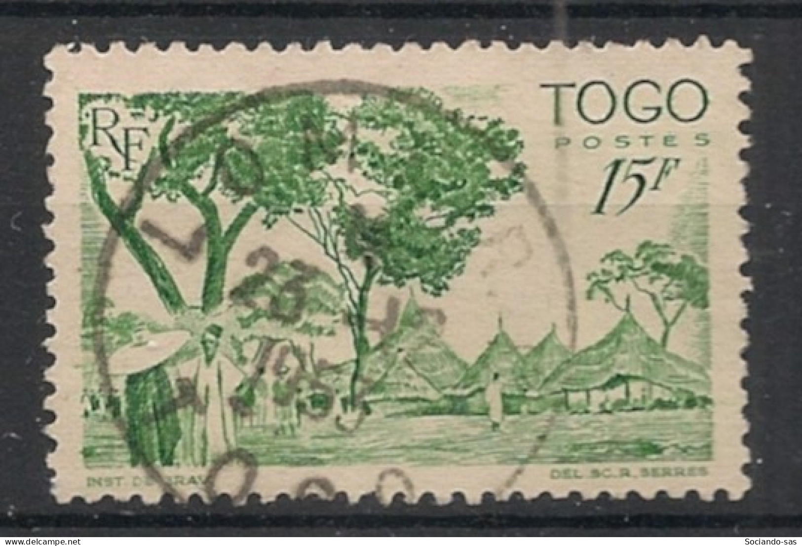 TOGO - 1947 - N°YT. 251 - Cases 15f - Oblitéré / Used - Usati