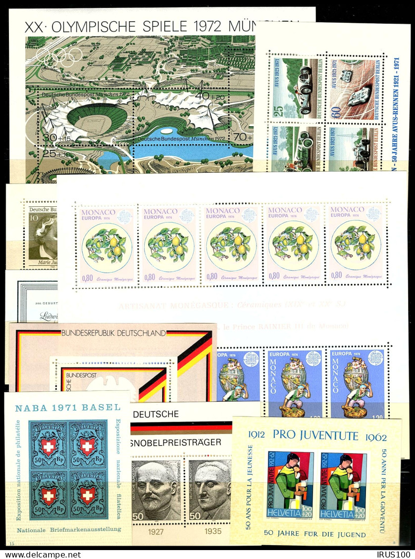FEUILLETS ET BLOCS FEUILLETS ENTIERS MNH / ** - Lots & Kiloware (mixtures) - Max. 999 Stamps