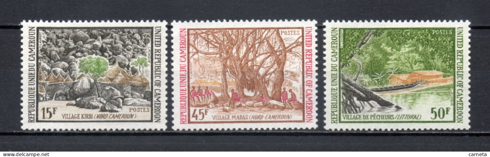 CAMEROUN N° 559 à 561   NEUFS SANS CHARNIERE COTE  3.00€    PAYSAGE VILLAGE - Kamerun (1960-...)