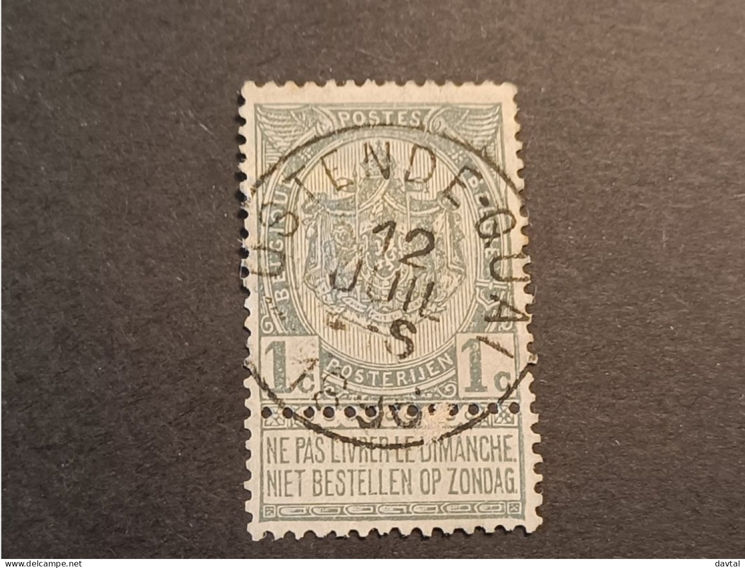 N 53  Afst./Obl.  " OSTENDE - QUAI "   Super Luxe !!! - 1893-1907 Wappen