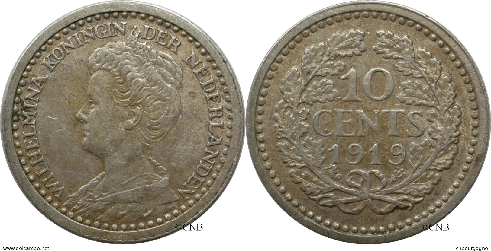 Pays-Bas - Royaume - Wilhelmina - 10 Cents 1919 - TTB/XF45 - Mon5835 - 10 Cent