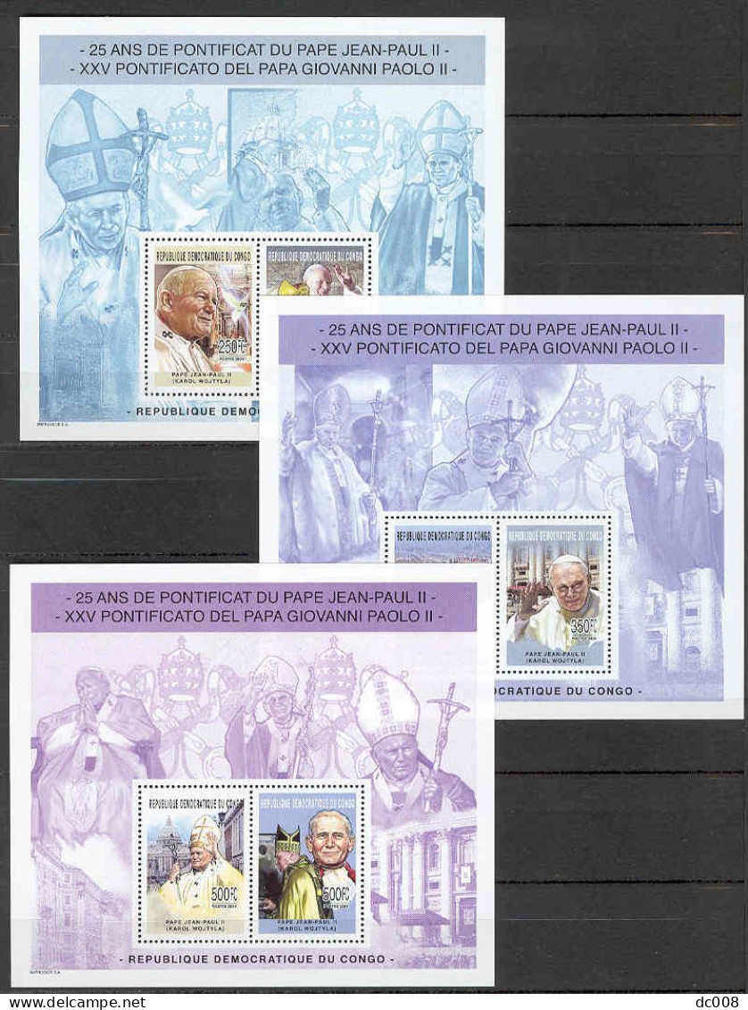 2005 COB 2213/18+BL333/8+BL339/41 Paus Johannes Paulus II-Pape Jean-Paul II - 10 Bloks-blocks MNH - Neufs