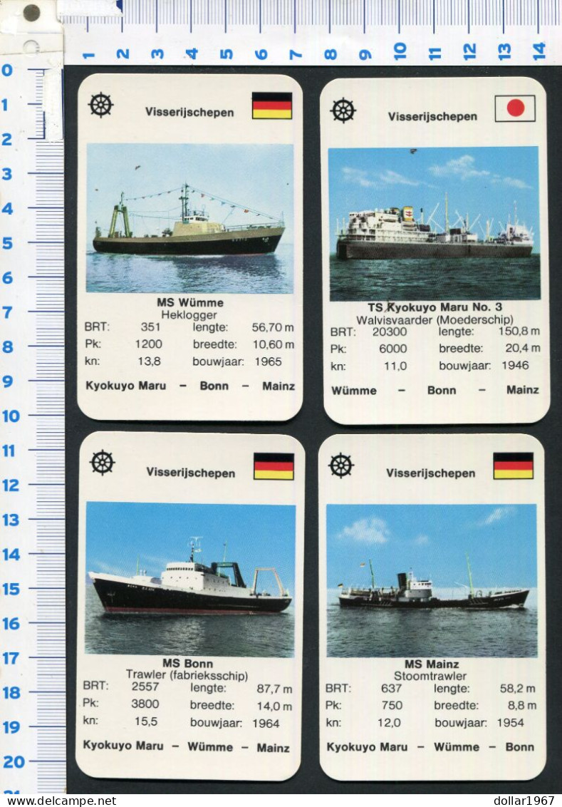36 x kaarten schepen kwartet 1975 in origineel doosje   - 2 scans for condition.(Originalscan !!)