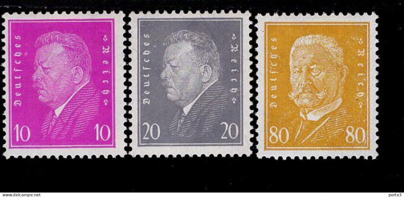 Deutsches Reich 435 - 437 Reichspräsidenten MLH * Falz - Unused Stamps
