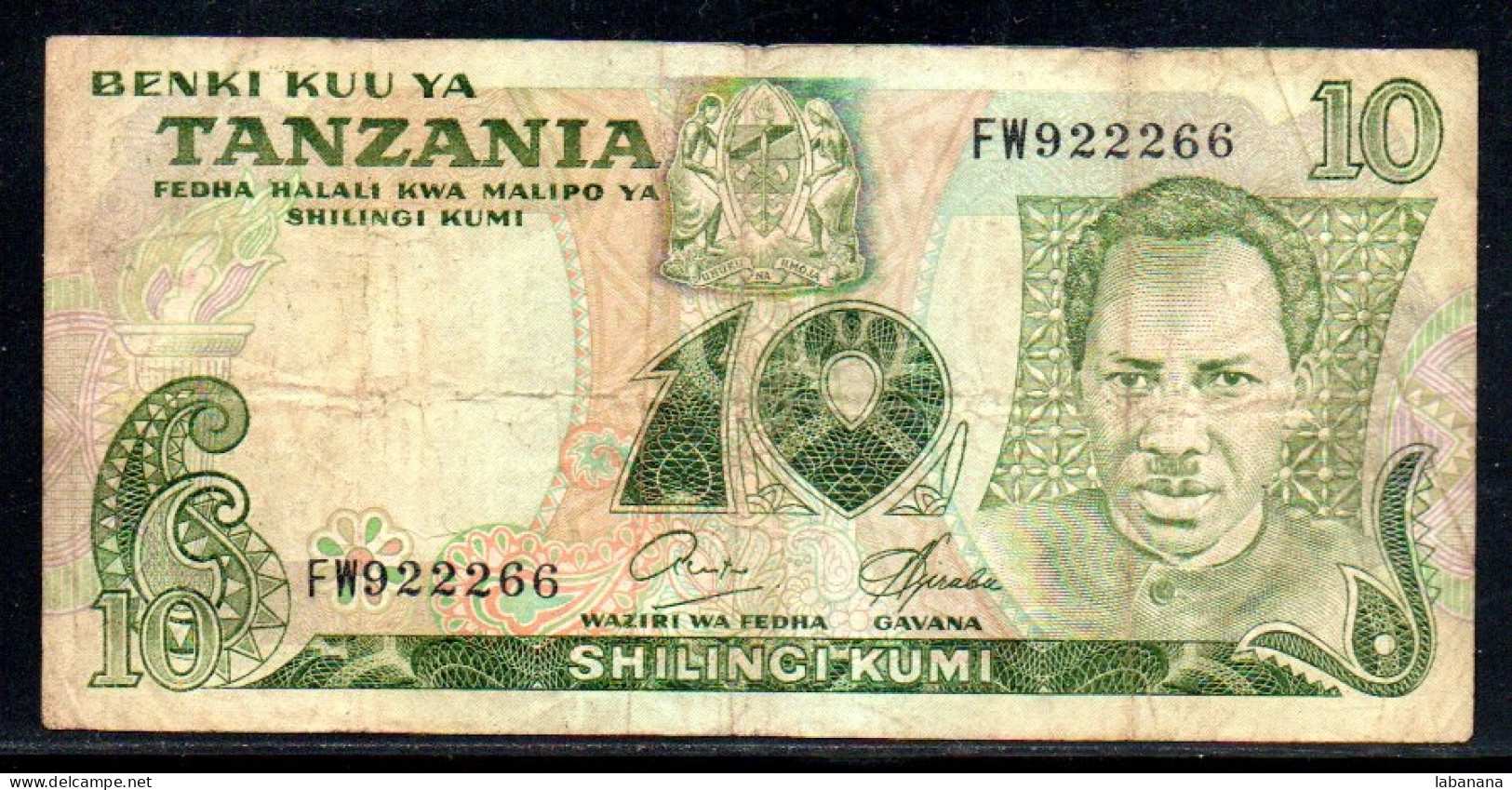 659-Tanzanie 10 Shilingi 1978 FW922 Sig.6 - Tansania