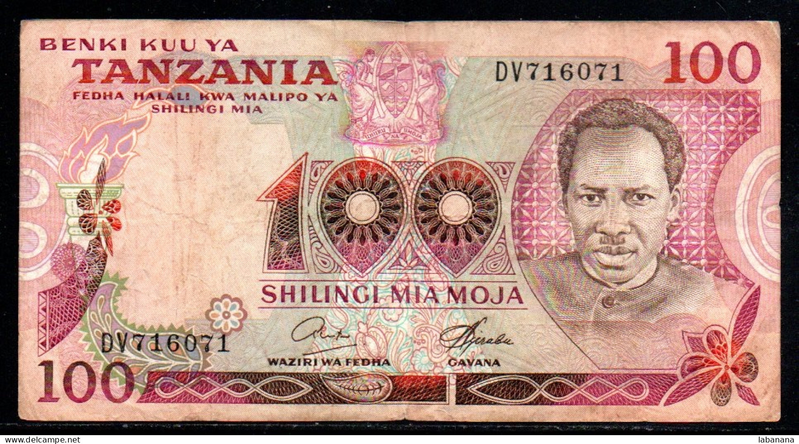 659-Tanzanie 100 Shilingi 1977 DV716 Sig.6 - Tansania