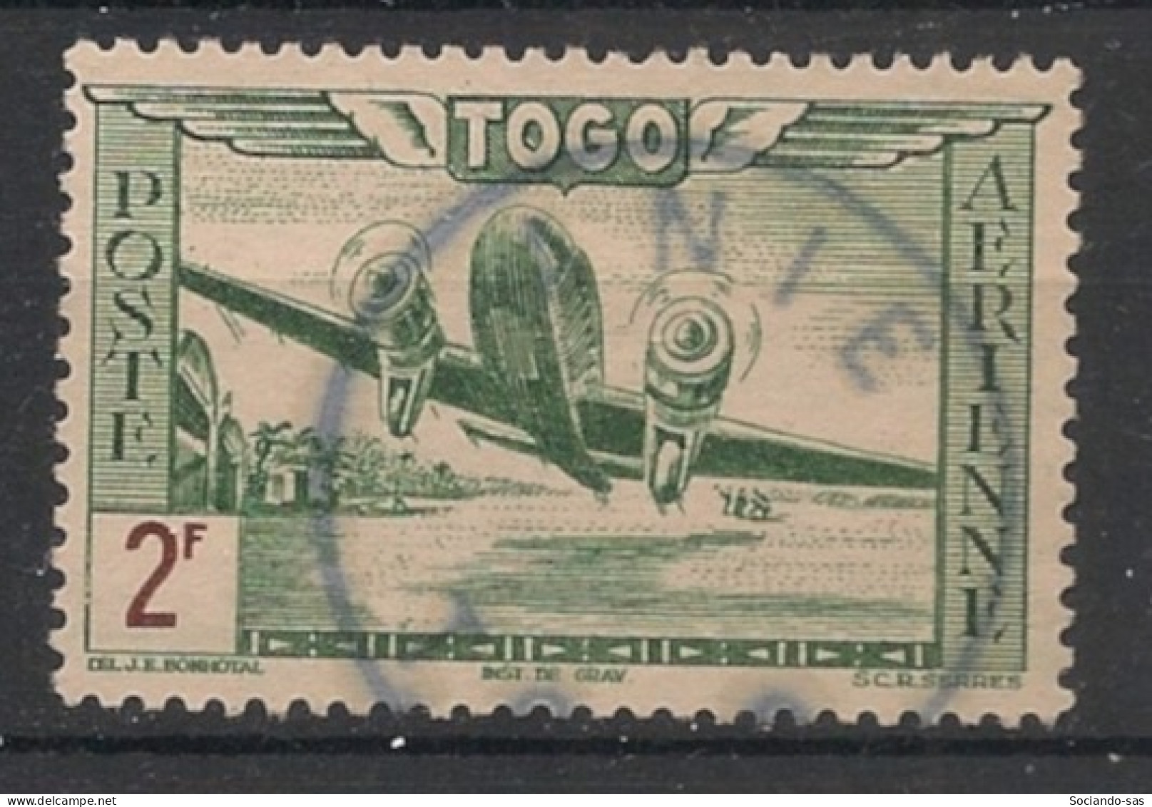 TOGO - 1942 - Poste Aérienne PA N°YT. 11 - Avion 2f - Oblitéré / Used - Gebruikt