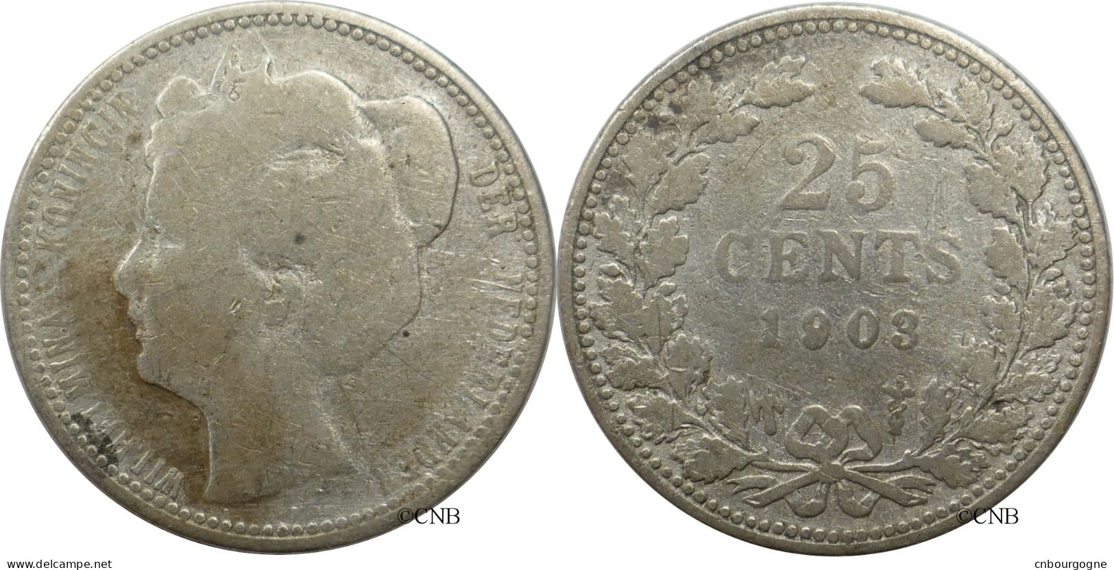 Pays-Bas - Royaume - Wilhelmina - 25 Cents 1903 - TB-/F15 - Mon5838 - 25 Cent