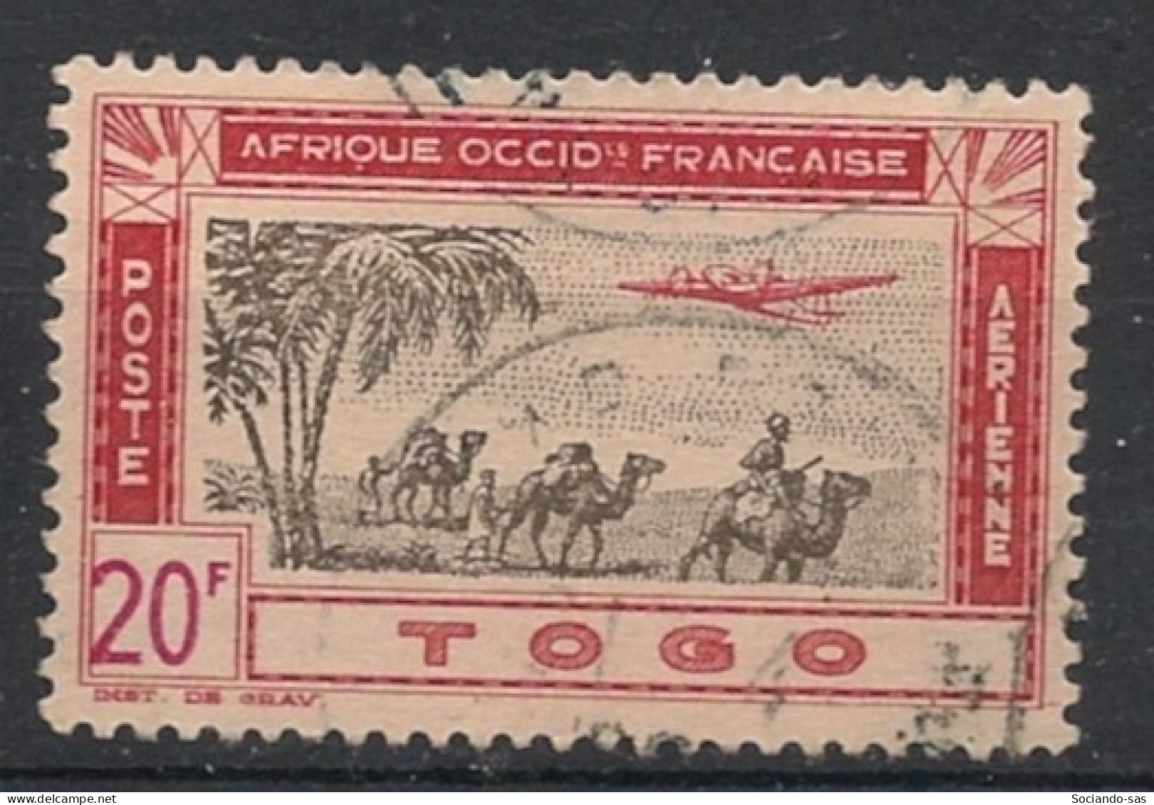 TOGO - 1942 - Poste Aérienne PA N°YT. 15 - Avion 20f - Oblitéré / Used - Gebruikt