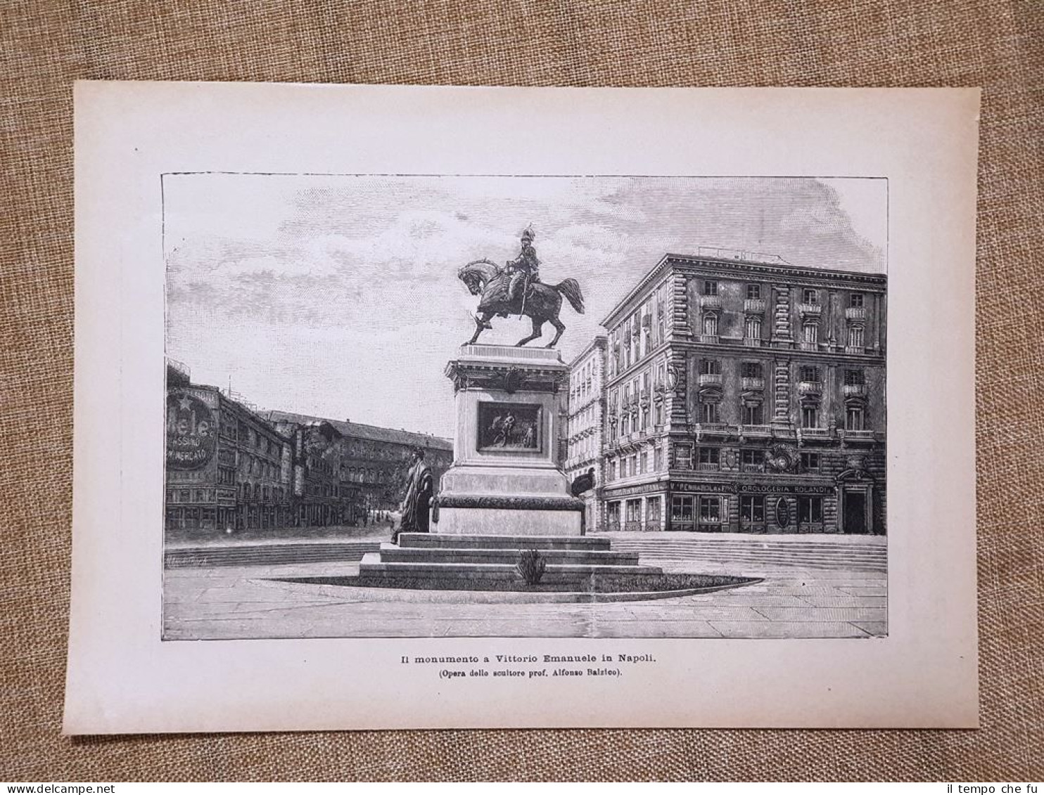 Napoli Nel 1896 Monumento A Re Vittorio Emanuele Di Savoia Di Alfonso Balzico - Voor 1900