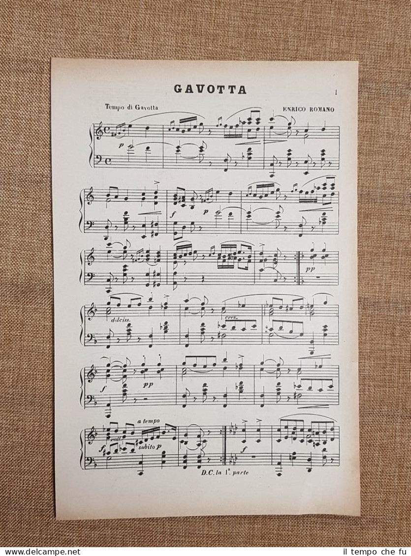 Spartito Musicale Del 1896 Gavotta Musica Di Enrico Romano - Before 1900
