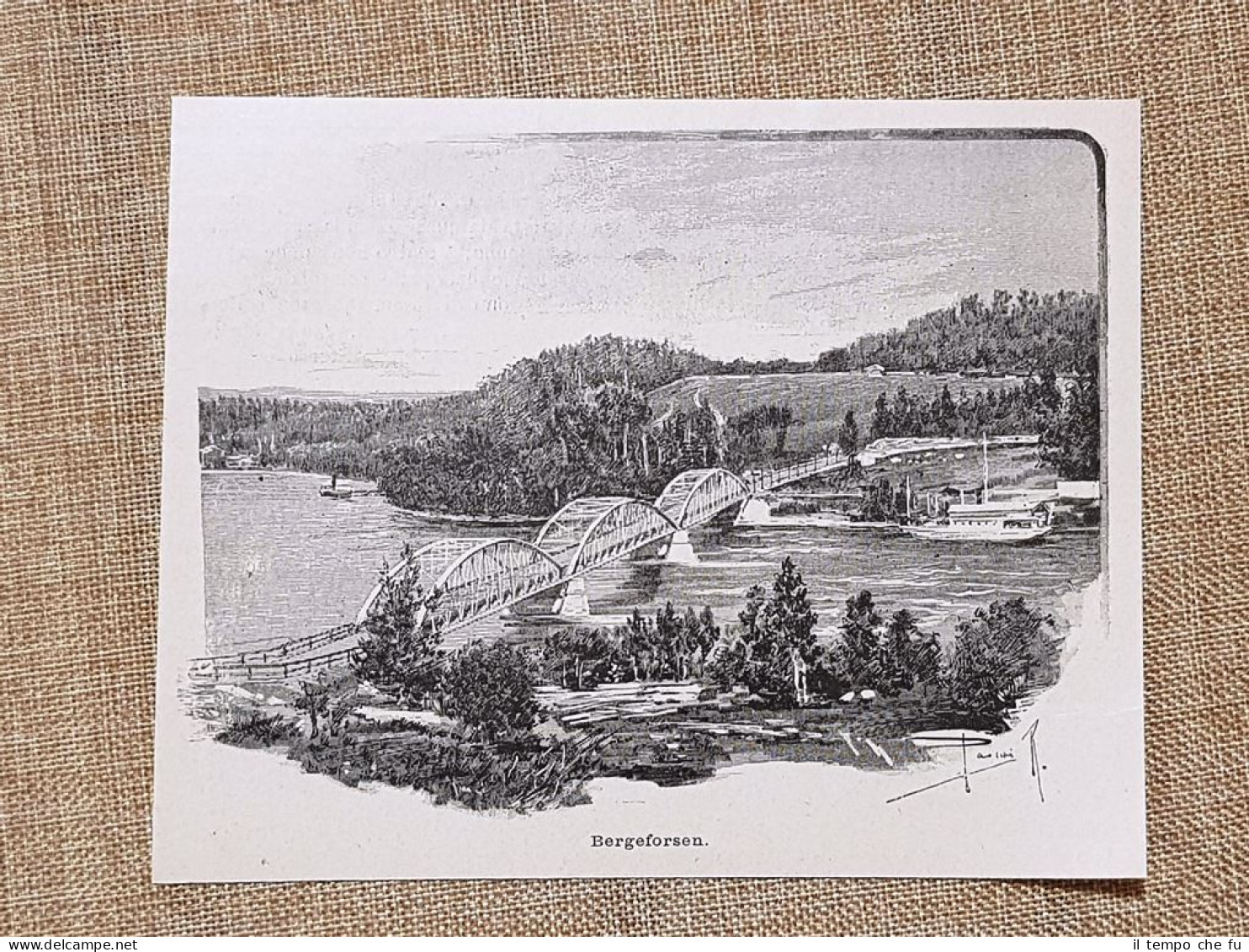 Veduta Di Bergeforsen Nel 1896 Timra Halland Norrland Svezia - Avant 1900