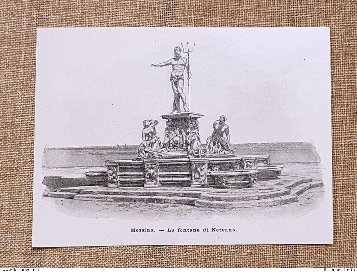 Messina Nel 1896 La Fontana Di Nettuno Sicilia - Vor 1900