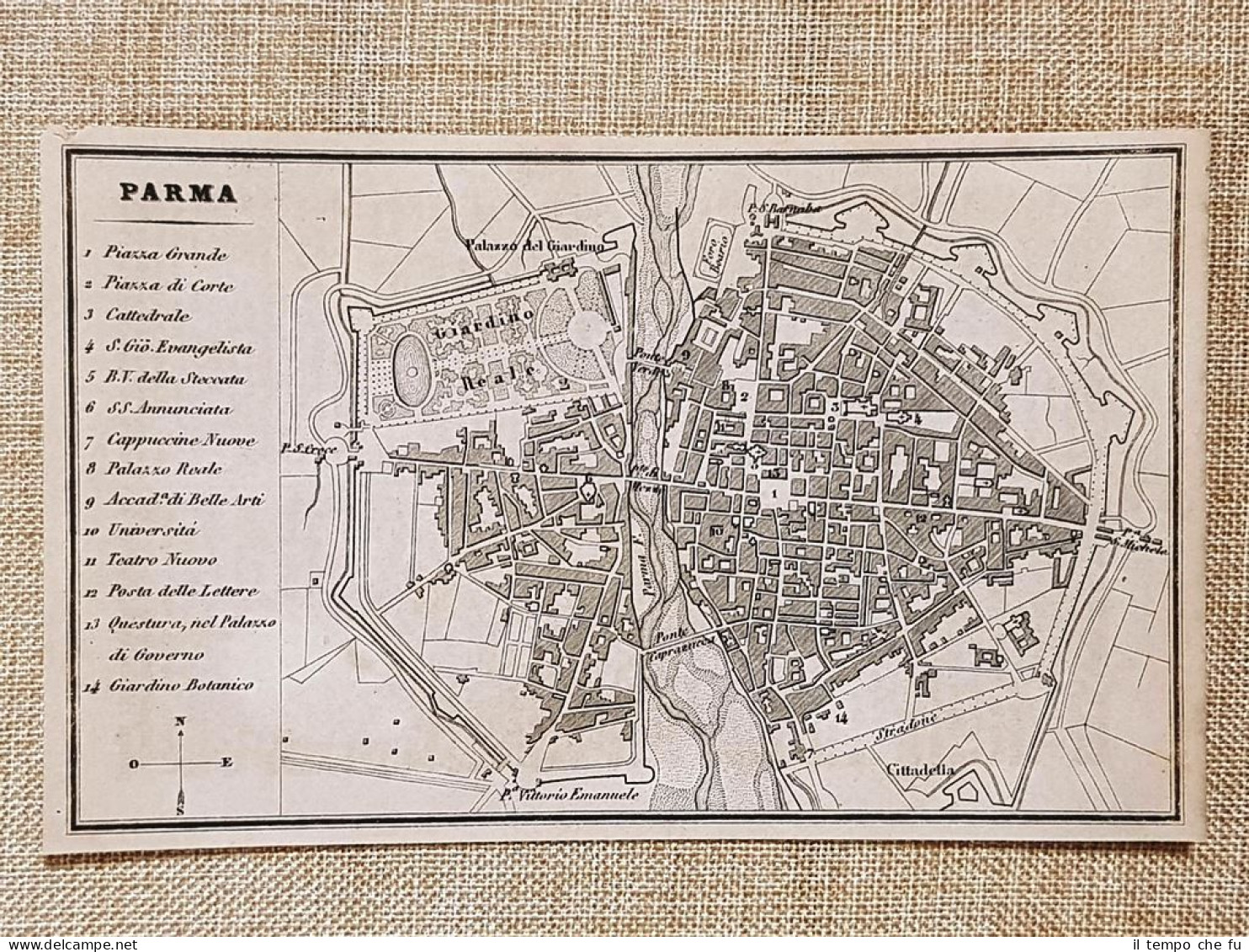 Rara Pianta Topografica Di Parma Anno 1873 Artaria Di Ferdinando Sacchi E Figli - Carte Geographique
