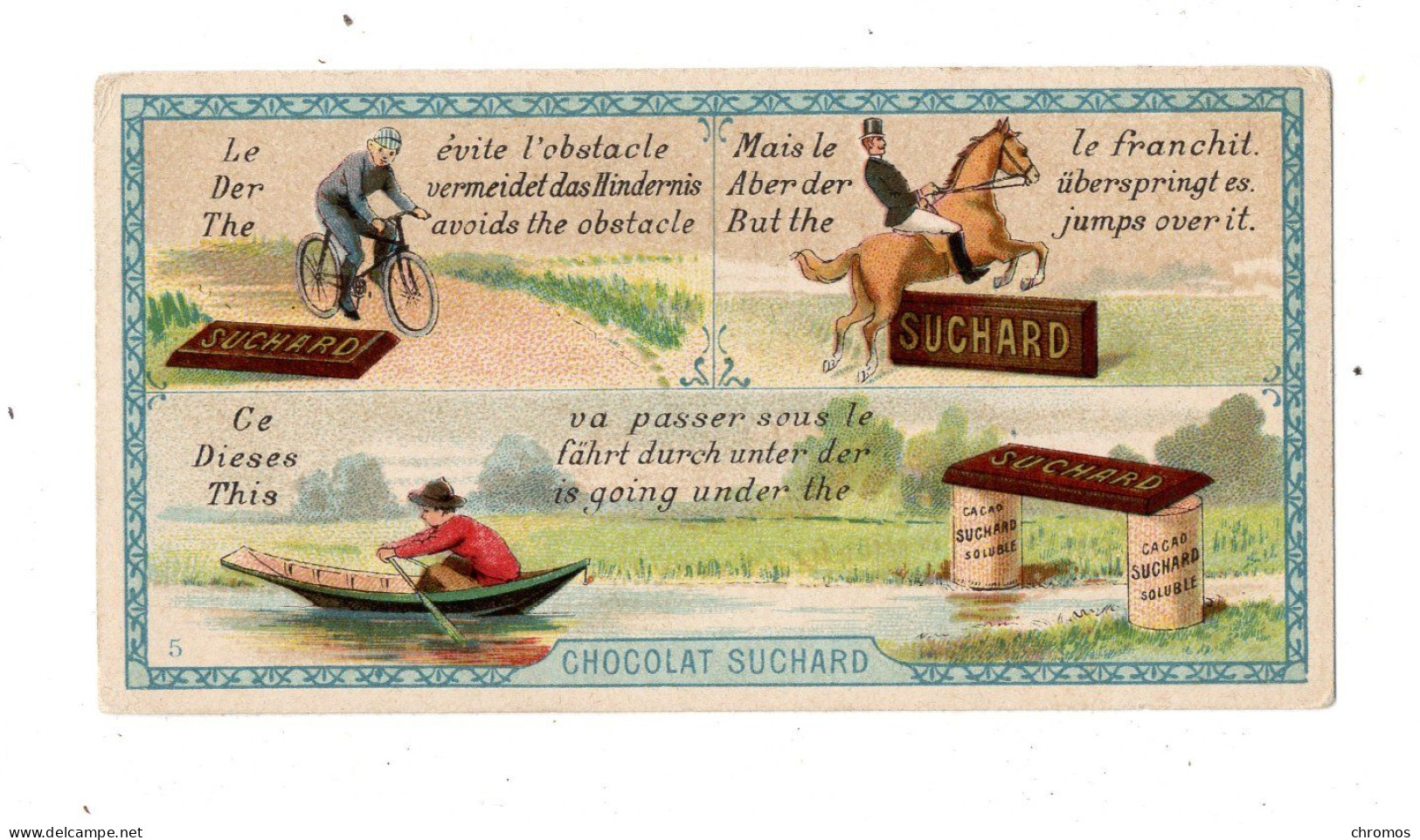 Chromo Chocolat Suchard S 115 / 5, Rebus, Vélo, Course à Cheval... - Suchard