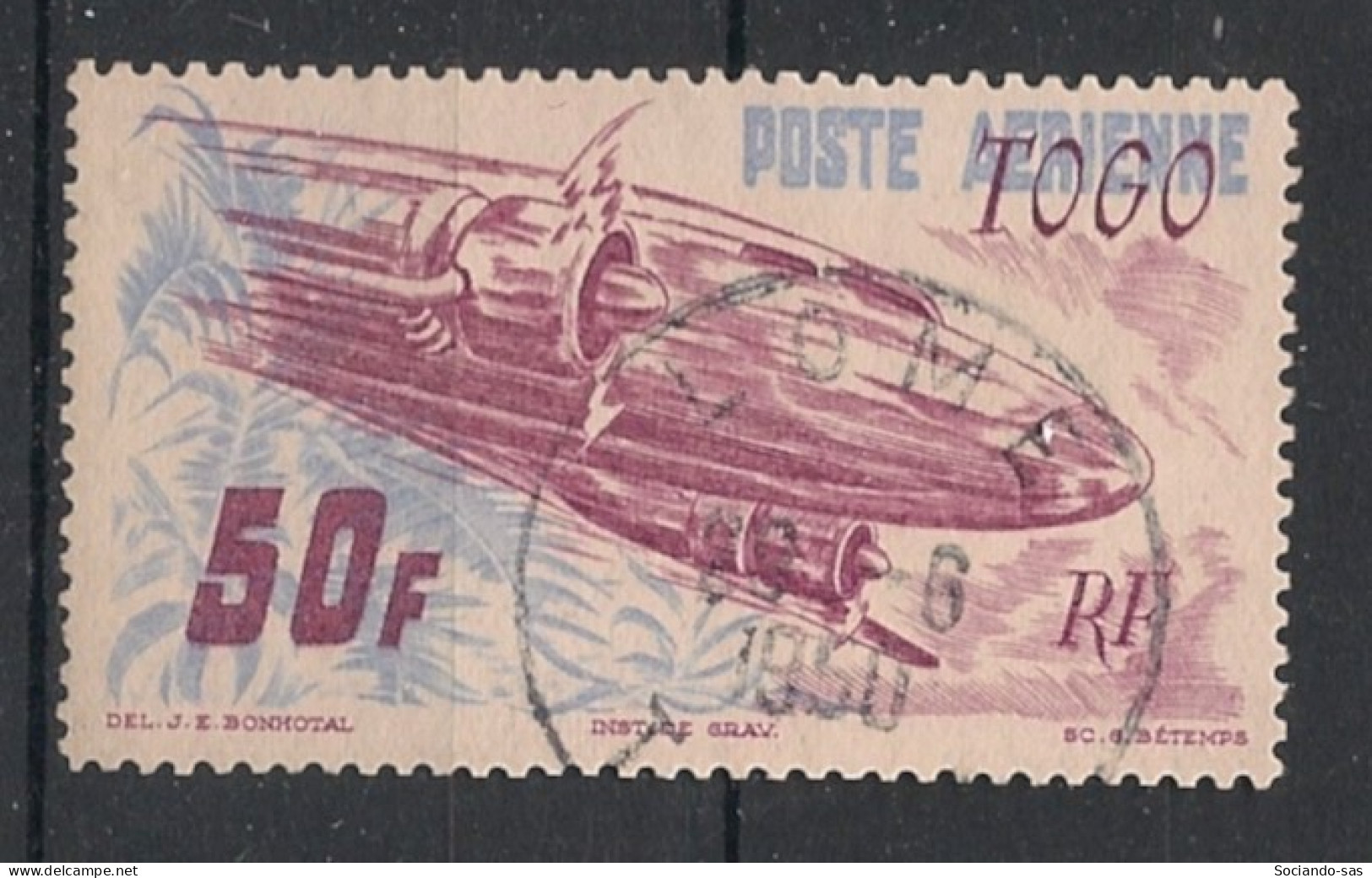 TOGO - 1947 - Poste Aérienne PA N°YT. 18 - Avion 50f - Oblitéré / Used - Gebraucht