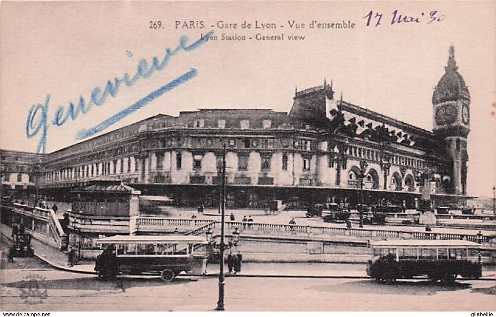 75 - PARIS - Gare De Lyon - Vue D'ensemble - Autobus  - 1930 - Metro, Stations