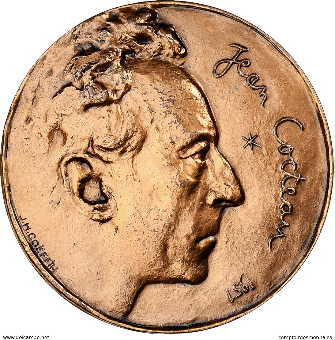 France, Médaille, Jean Cocteau, Hommage à Dali, 1951, Bronze, Coeffin, SPL - Otros & Sin Clasificación