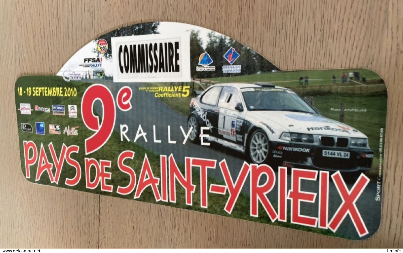 9e RALLYE PAYS De SAINT-YRIEIX     - 18-19 Septembre 2010 - Plaques De Rallye