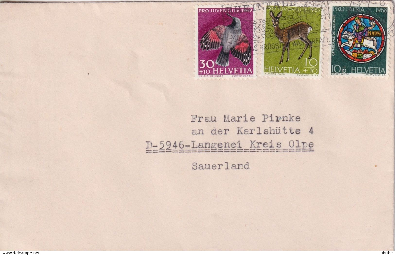 Brief  Neuhausen Am Rheinfall - Langenei Sauerland  (Mischfrankatur)      1969 - Cartas & Documentos