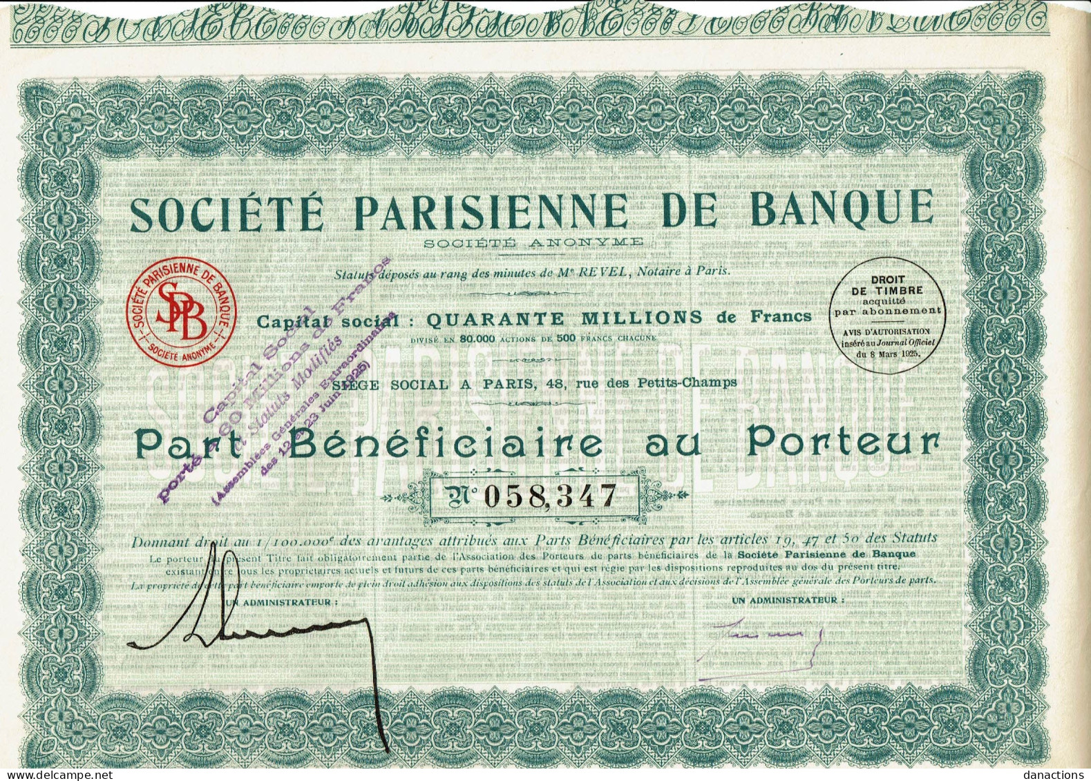 75-BANQUE. STE PARISIENNE DE ... - Other & Unclassified