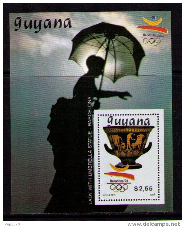 GUYANA 1989 - OLYMPICS BARCELONA - STATUE LADY WITH UMBRELLA - NEW - Summer 1992: Barcelona