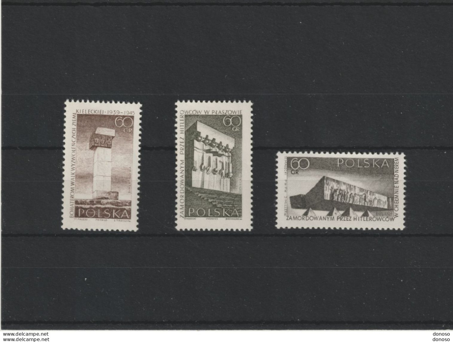 POLOGNE 1965 Monuments Yvert 1492-1494, Michel 1632-1634 NEUF** MNH - Unused Stamps