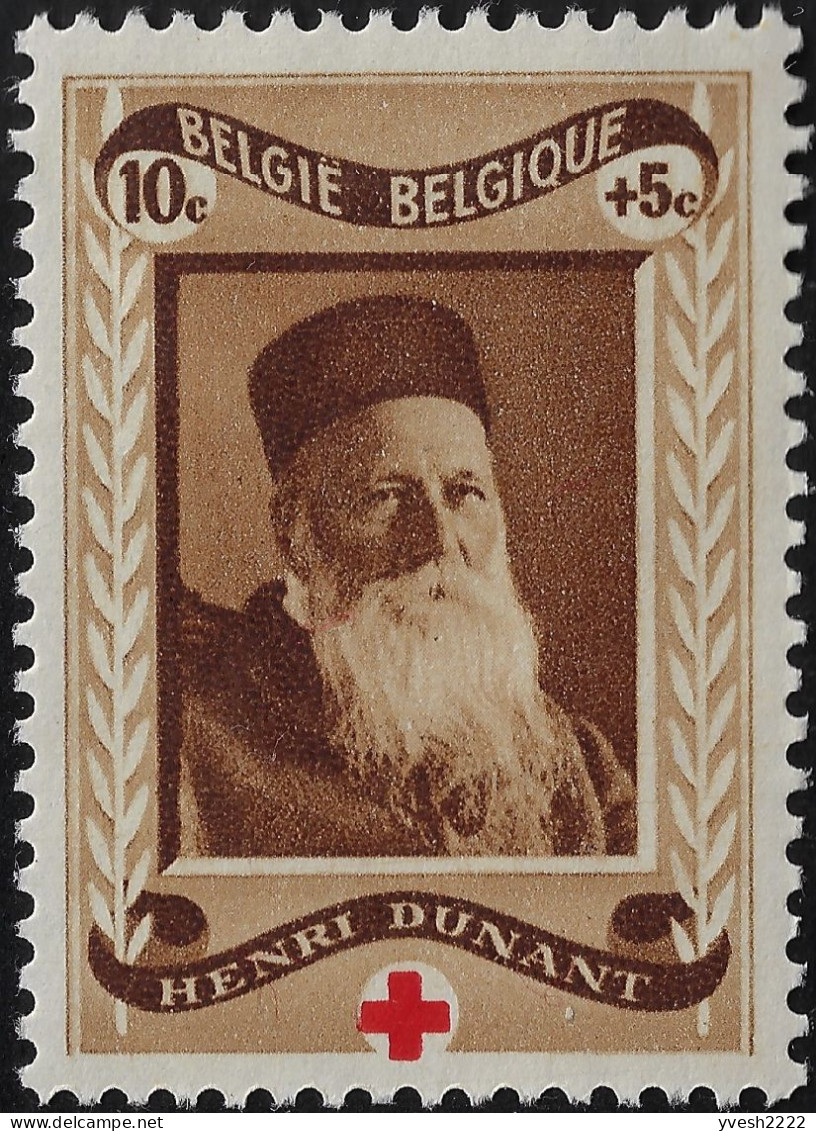 Belgique 1939 COB 496V, Henri Dunant, Sans La Marge Inférieure (avec Normal) - Croce Rossa