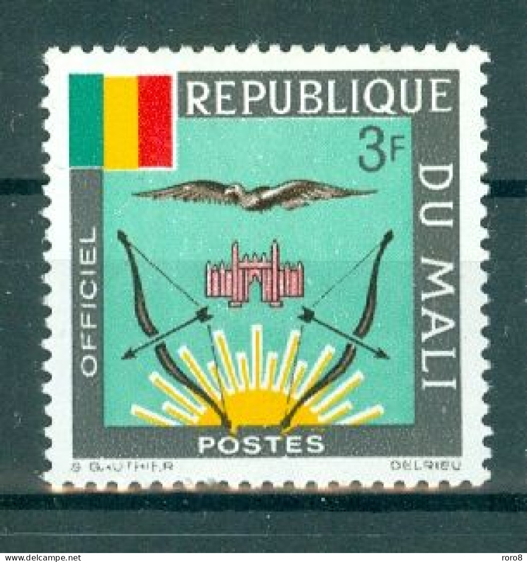 REPUBLIQUE DU MALI - TIMBRES DE SERVICE N°14 Oblitéré. SCAN DU VERSO - Armoiries. - Malí (1959-...)