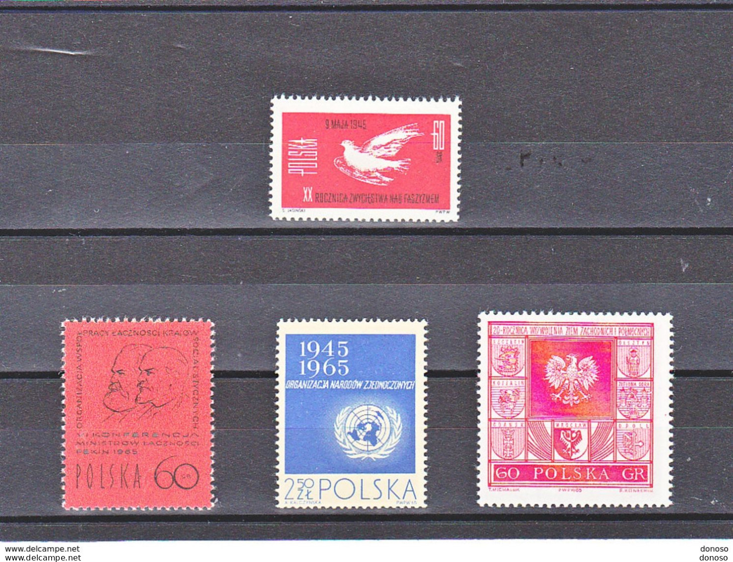 POLOGNE 1965 Yvert 1435-1436 + 1448 + 1482, Michel 1582-1583 + 1596 + 1631 NEUF** MNH - Unused Stamps