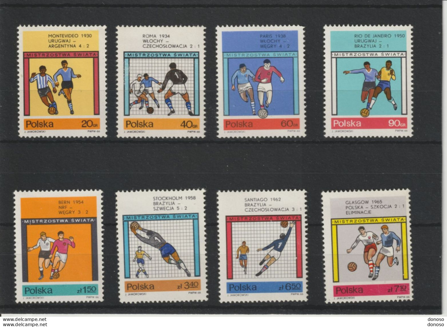 POLOGNE 1966 Coupe Du Monde De Football, Londres Yvert 1522-1529, Michel 1665-1672 NEUF** MNH Cote 8,50 Euros - Unused Stamps