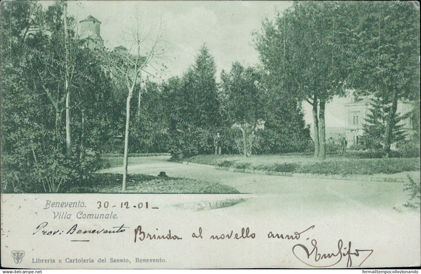 Cr127 Cartolina Benevento Citta'   Villa Comunale 1901 Campania - Benevento