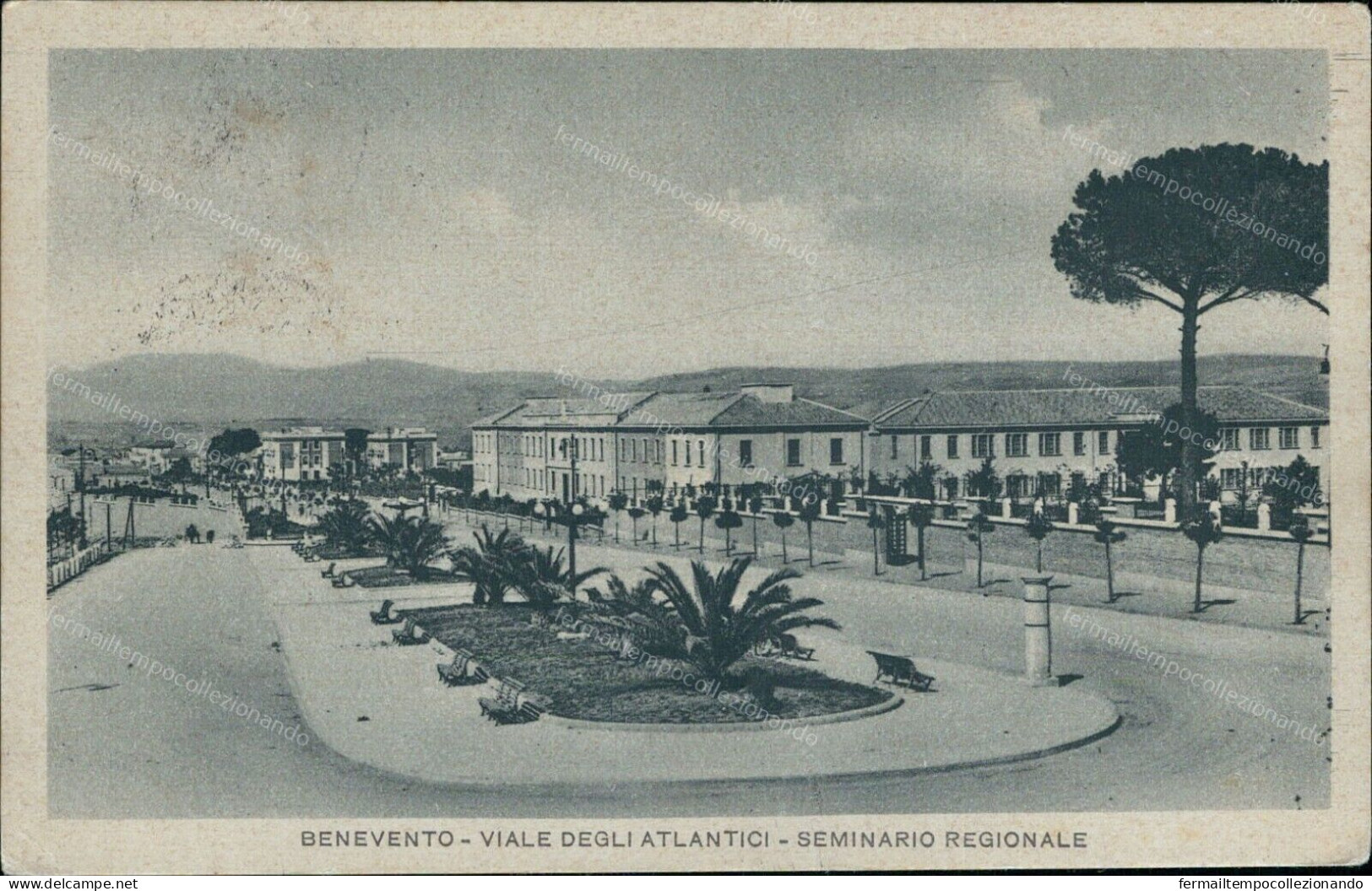 Cr128 Cartolina Benevento Citta' Viale Degli Atlantici Seminario Regionale 1937 - Benevento