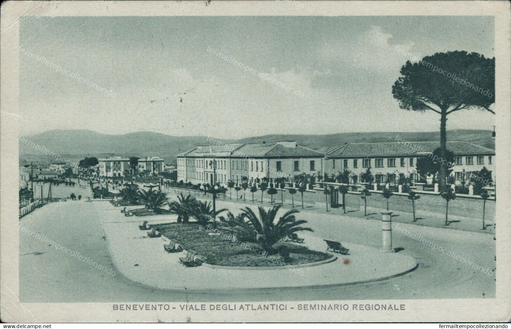 Cr130 Cartolina Benevento Citta' Viale Degli Atlantici  1939 Campania - Benevento